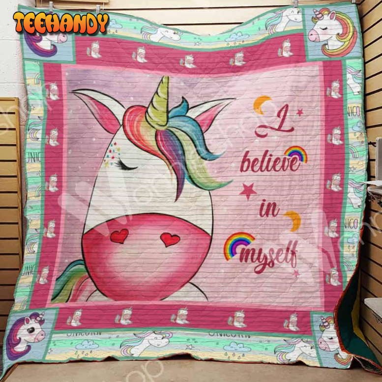 I Belive In Myself Unicorn 3D Customized Quilt Blanket