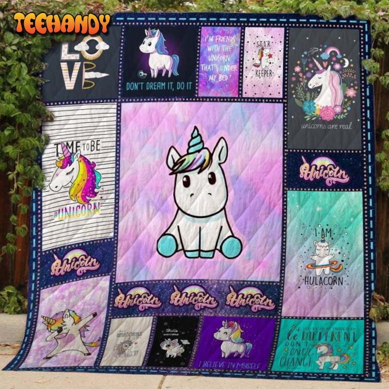 I Love Unicorn 3D Customized Quilt Blanket