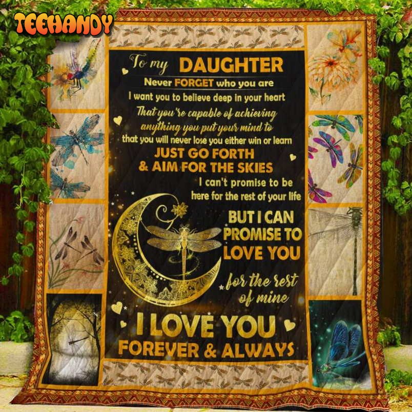 I Love You Forever Always Dragonfly 3D Quilt Blanket