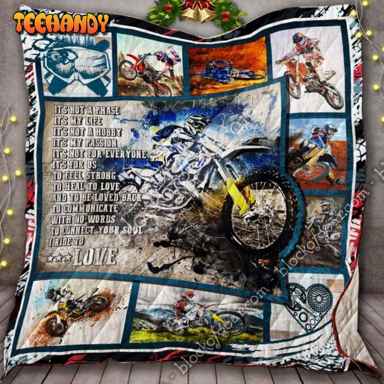 I Ride To Love, Motocross 3D Quilt Blanket