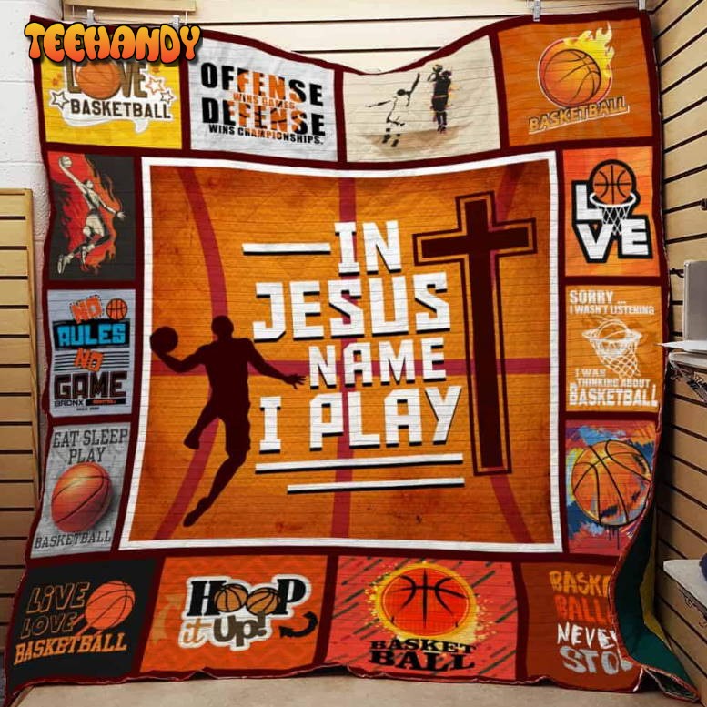 In Jesus Nameplay Basketball 3D Customized Quilt Blanket