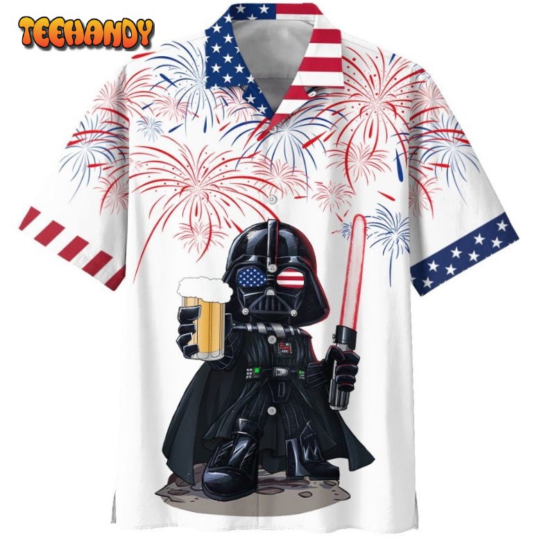 Independence Day SW Darth Vader With Beer Hawaiian Shirt