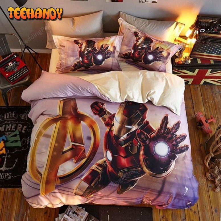 Iron Man For Teens Duvet Cover and Pillow Cases Bedding Set