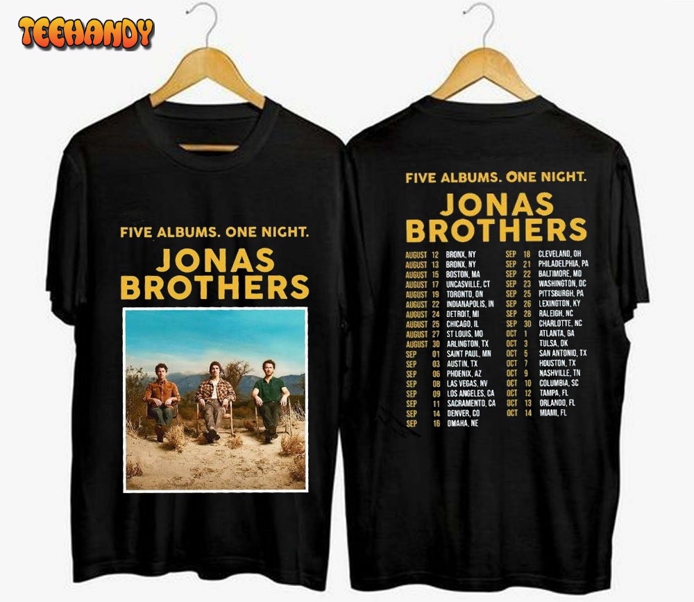 Jonas Brothers 2023 Five Albums One Night Tour Double Side Shirt