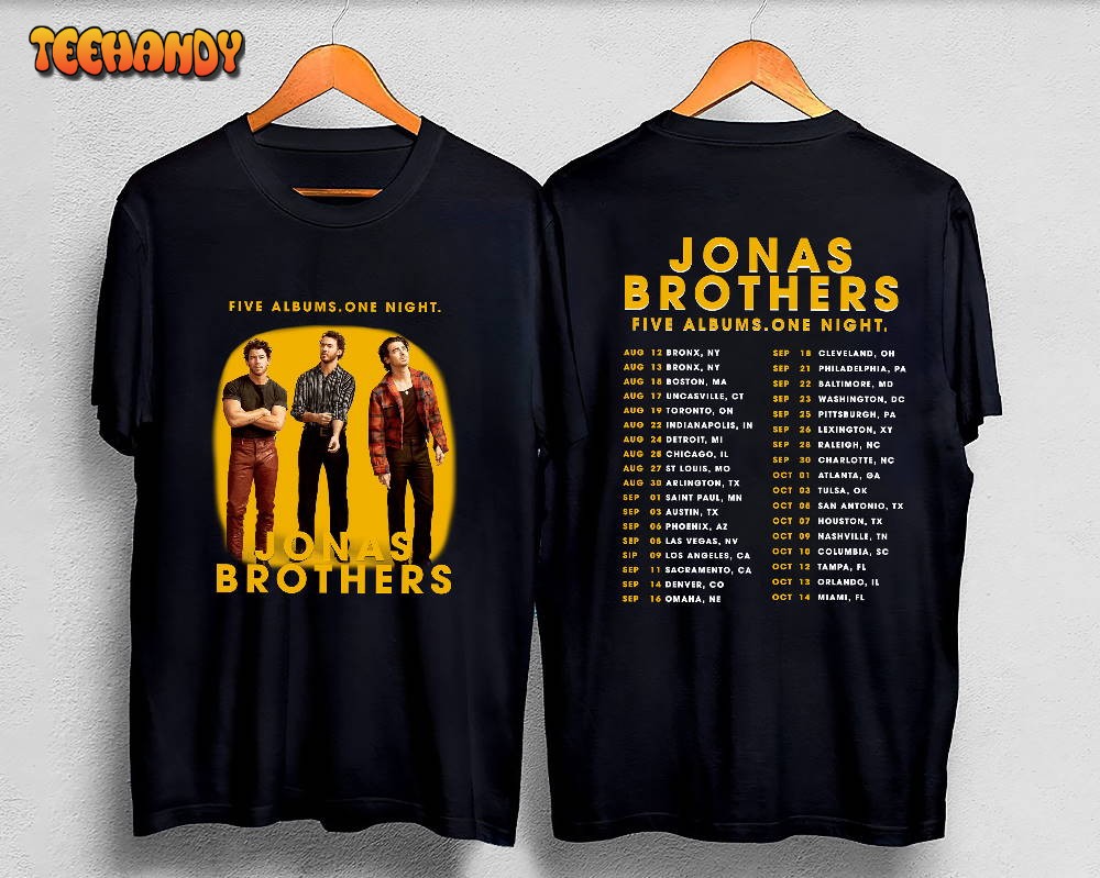 Jonas Brothers Tour Five Albums One Night Tour Double Side Shirt