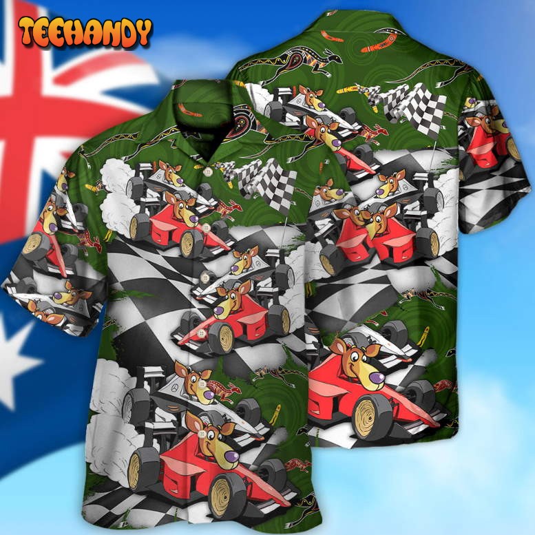 Kangraroo Racing Formula One Car Racing Australian Vibe 2 Hawaiian Shirt