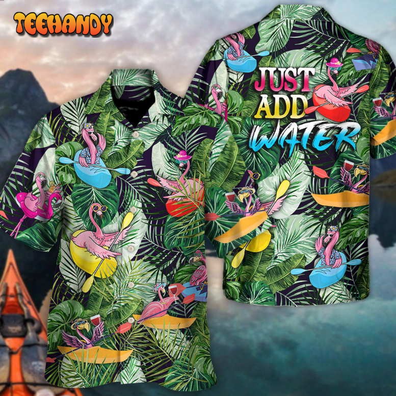 Kayaking Funny Flamingo Water Tropical Kayaking Lover Hawaiian Shirt