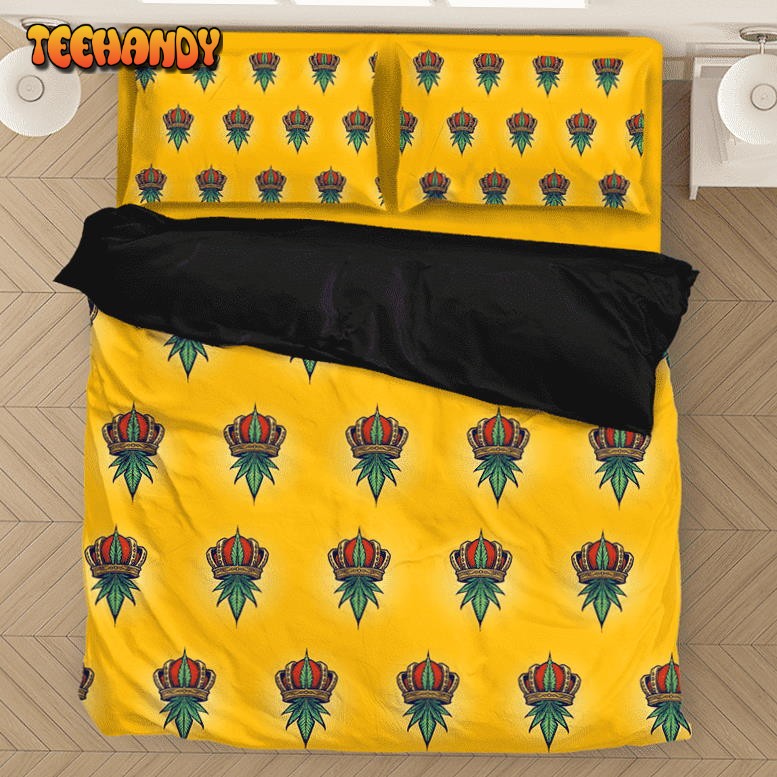 King Of Marijuana Awesome Seamless Pattern 420 Bedding Set