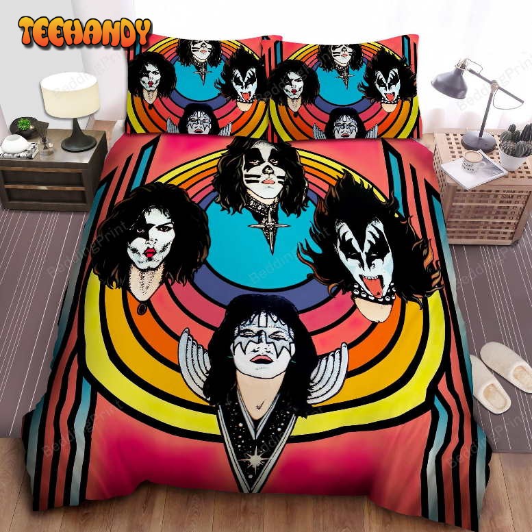 Kiss Band Cartoon Members Head Duvet Cover Bedding Sets