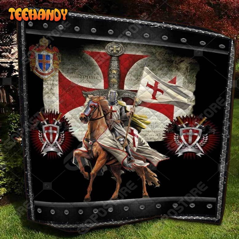 Knight Templar 3D Customized Quilt Blanket