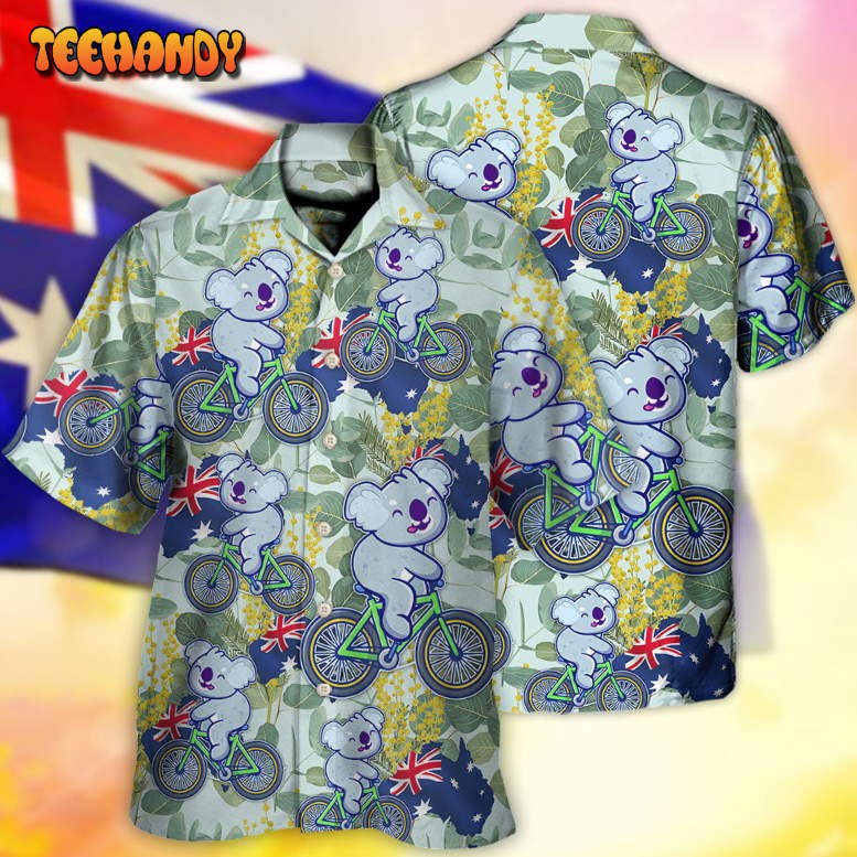 Koala Australia Ride Cycling Art Hawaiian Shirt