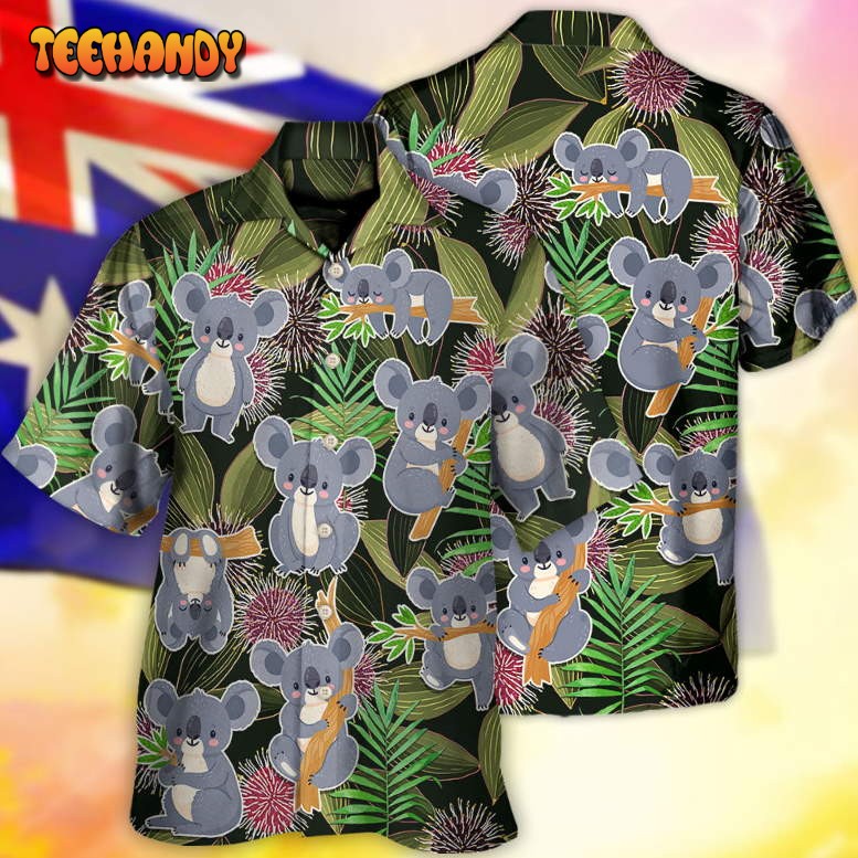 Koala Daily Life Funny Tropical Art Hawaiian Shirt