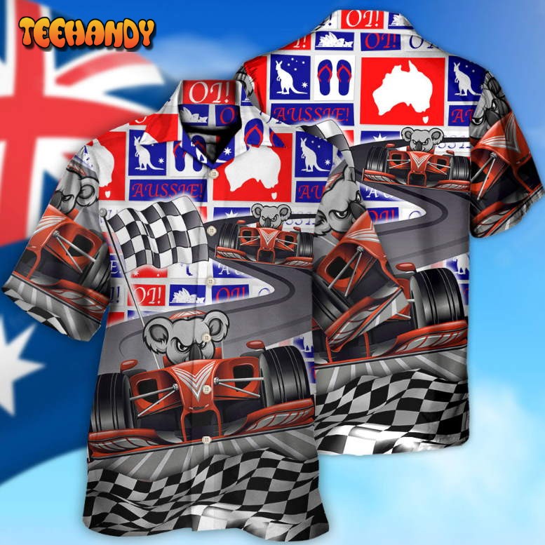 Koala Racing Formula One Car Racing Australian Vibe Hawaiian Shirt