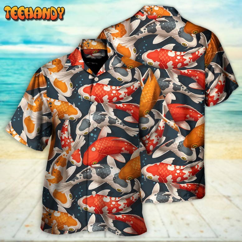 Koi Fish Swimming Colorful Crap Hawaiian Shirt