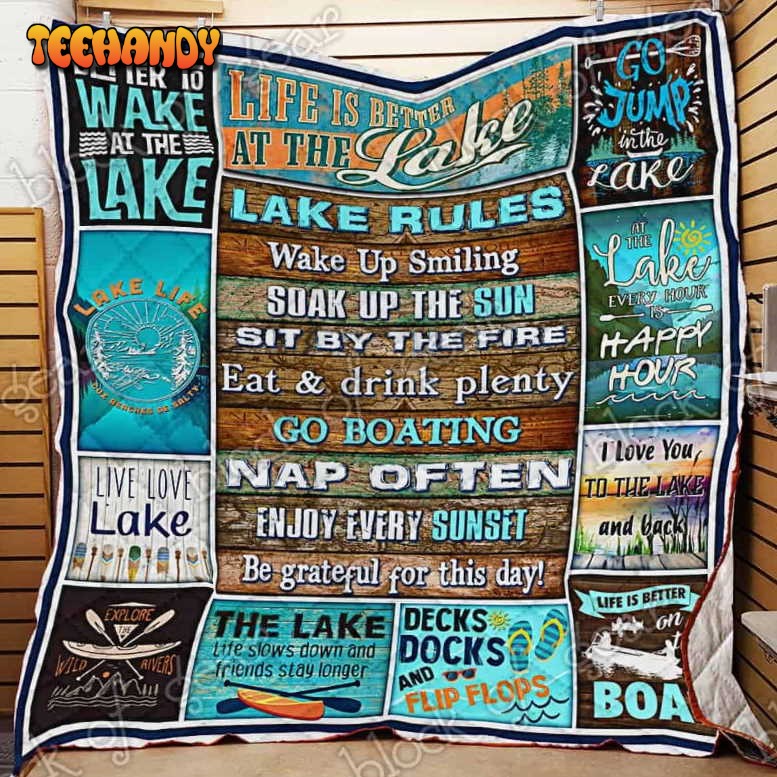 Lake Rules 3D Quilt Blanket