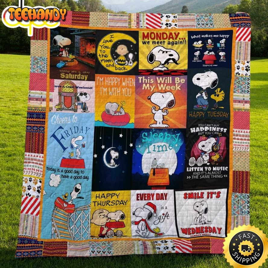 Lalasea A Week Of Snoopy 3D Customized Quilt Snoopy Dog Blanket