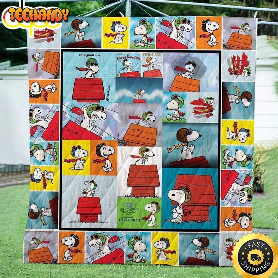 Lalasea Snoopy 02 3D Customized Quilt The Peanuts Snoopy Dog Blanket