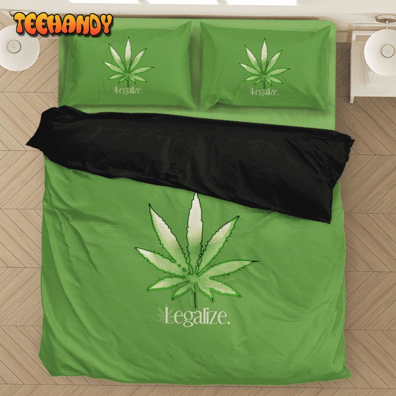 Legalize Marijuana 420 Minimalist Green Fantastic Bedding Set