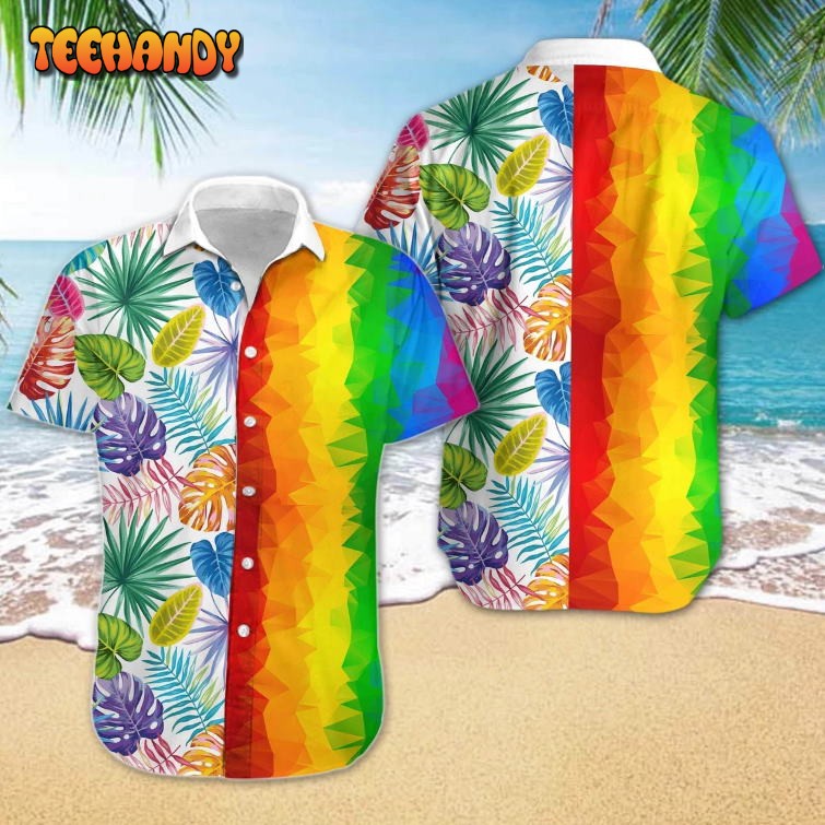 Lgbt Summer Vacation Hawaiian Shirt Lgbt Low Poly Hawaiian Shirt Summer