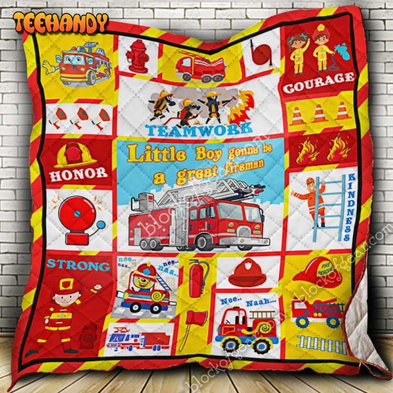 Little Fireman. 3D Quilt Blanket