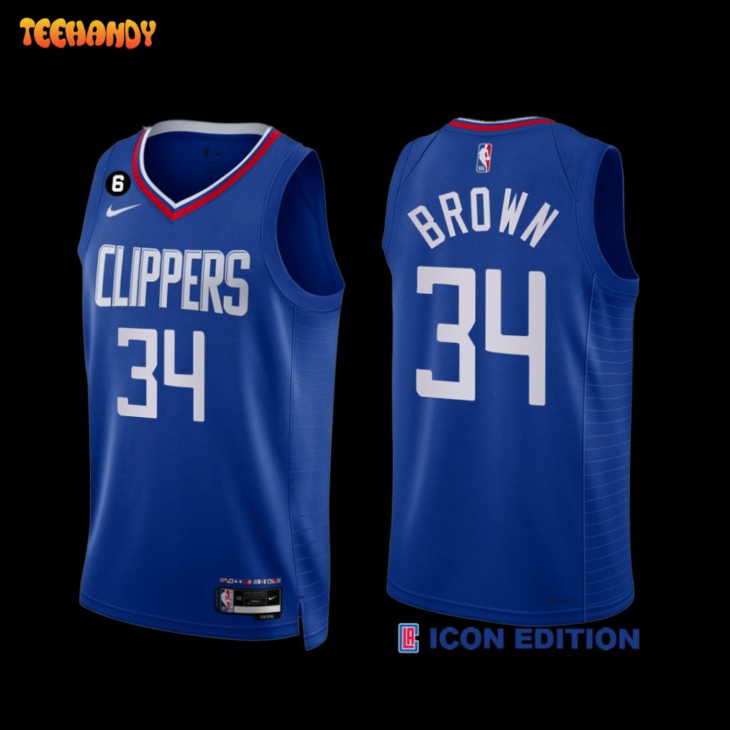 Los Angeles Clippers Moses Brown 2022-23 Icon NO.6 Patch Jersey