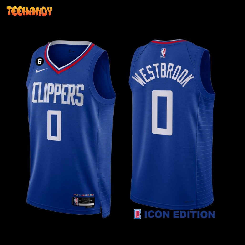 Los Angeles Clippers Russell Westbrook 2022-23 Blue Icon Edition Jersey