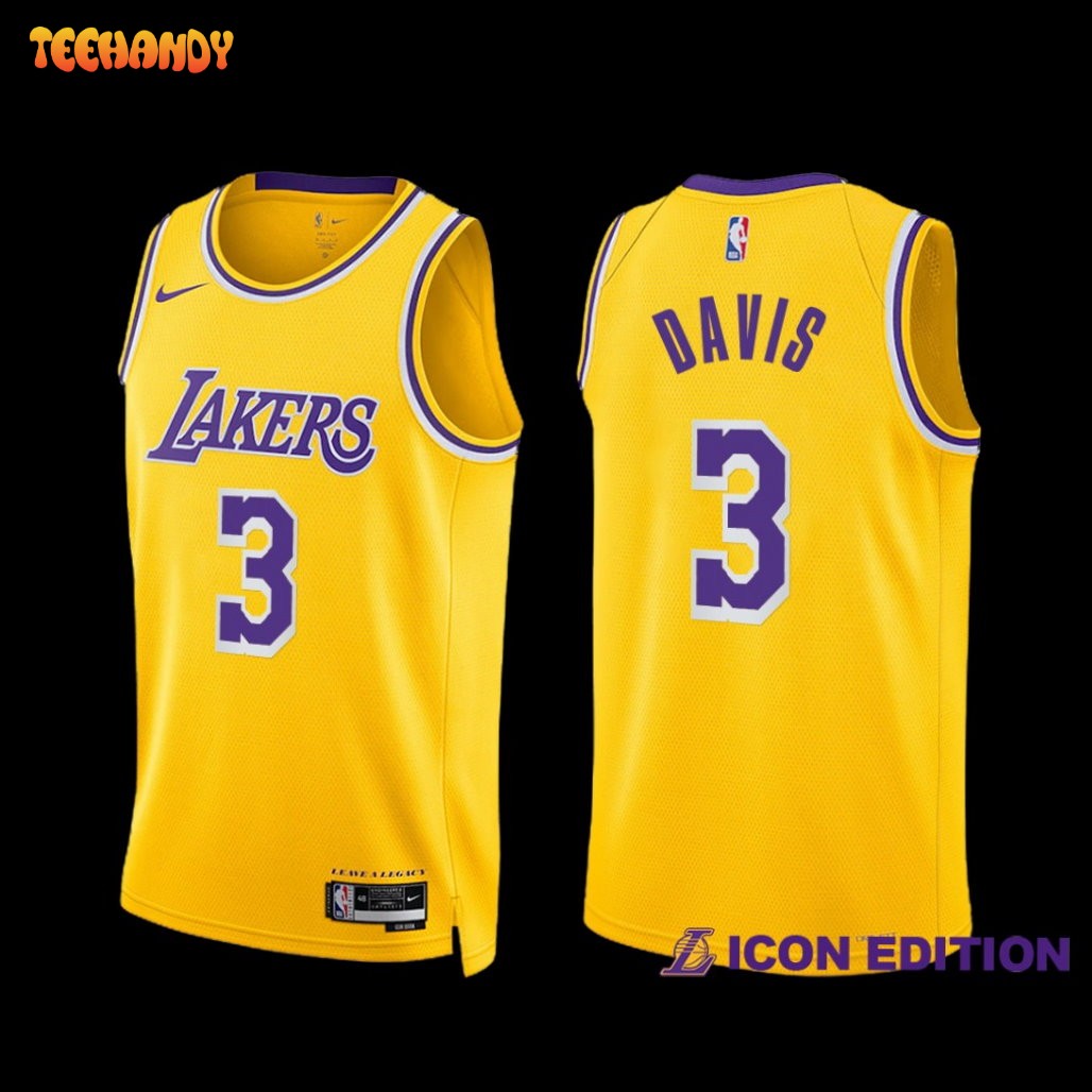 Los Angeles Lakers Anthony Davis 2022-23 Gold Icon Edition Jersey