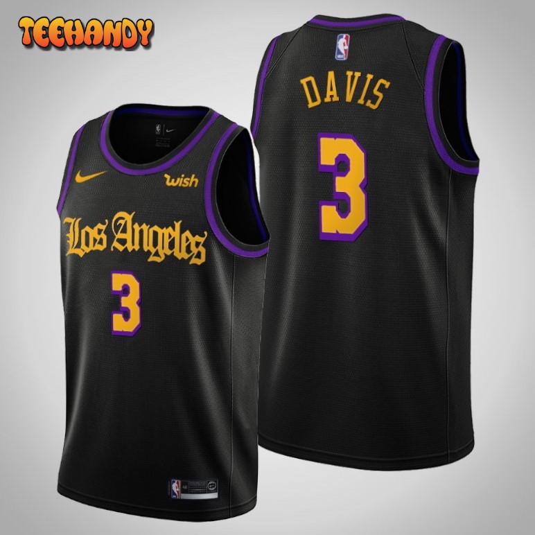 Los Angeles Lakers Anthony Davis Black 2020 City Creative Jersey