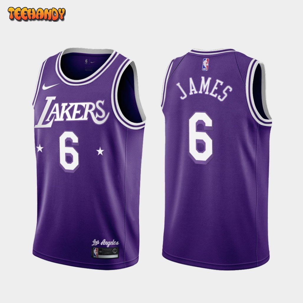 Los Angeles Lakers LeBron James 2022 City Purple Jersey