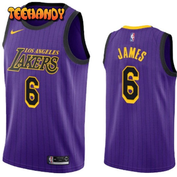 Los Angeles Lakers LeBron James Purple City Jersey