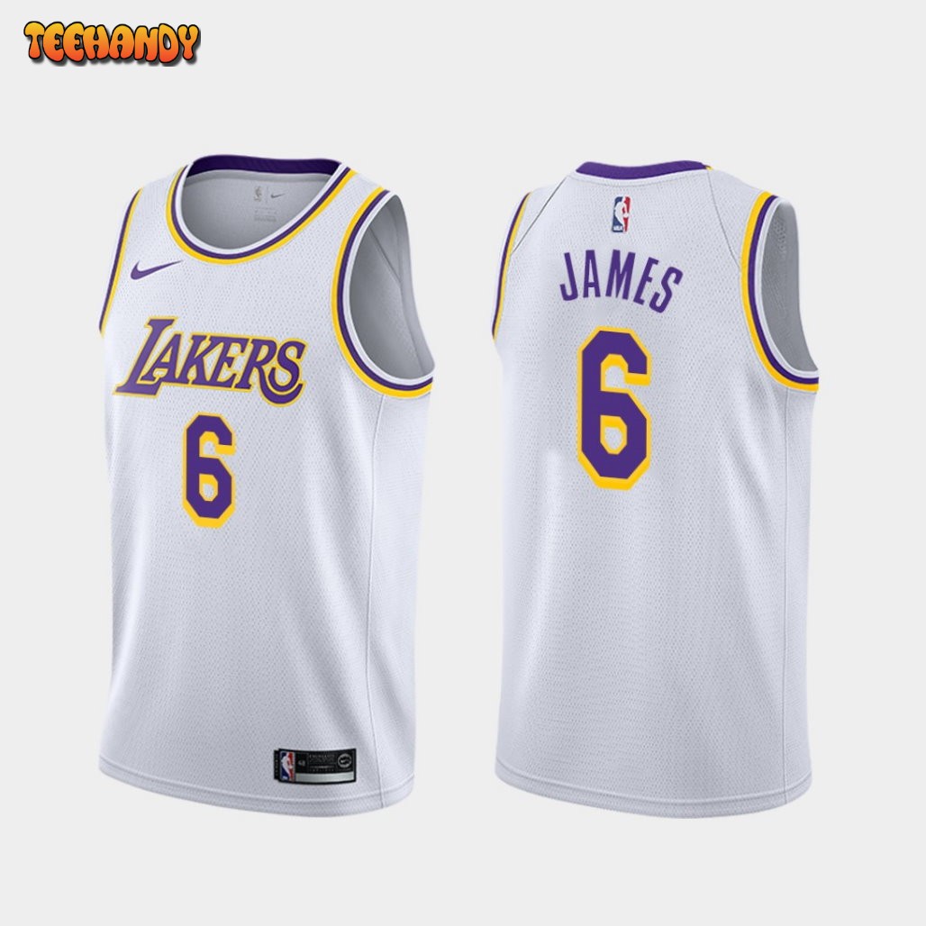 Los Angeles Lakers LeBron James White Association Jersey