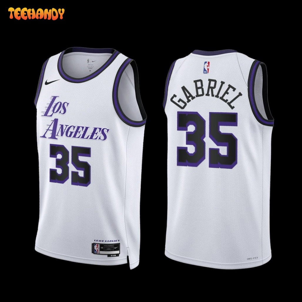 Los Angeles Lakers #35 Wenyen Gabriel White City Edition Stitched  Basketball Jersey in 2023