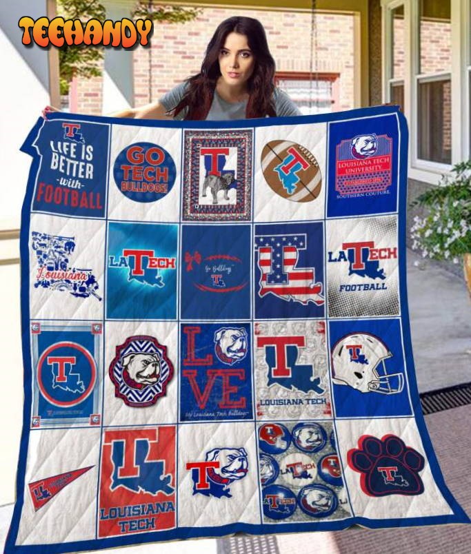 Louisiana Tech Bulldogs Football 3D Customized Quilt Blanket