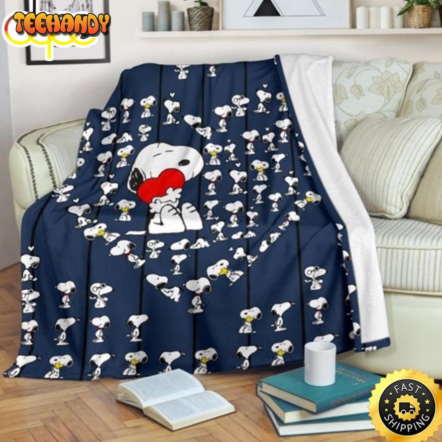 Love Heart Snoopy 3D Full Printing The Peanuts Movie Snoopy Dog Blanket