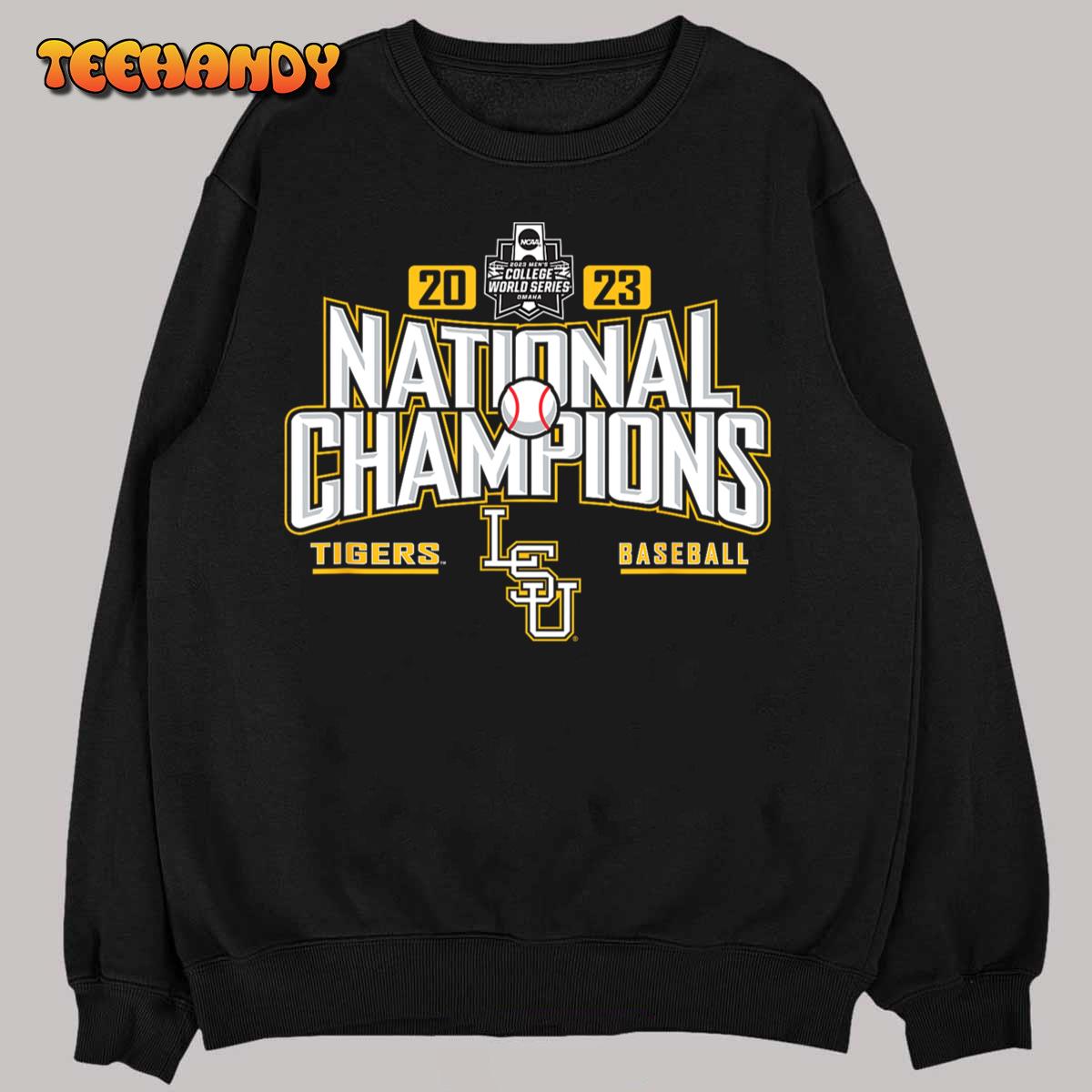 LSU Tigers National Champs 2023 Baseball CWS Bold Champions T-Shirt