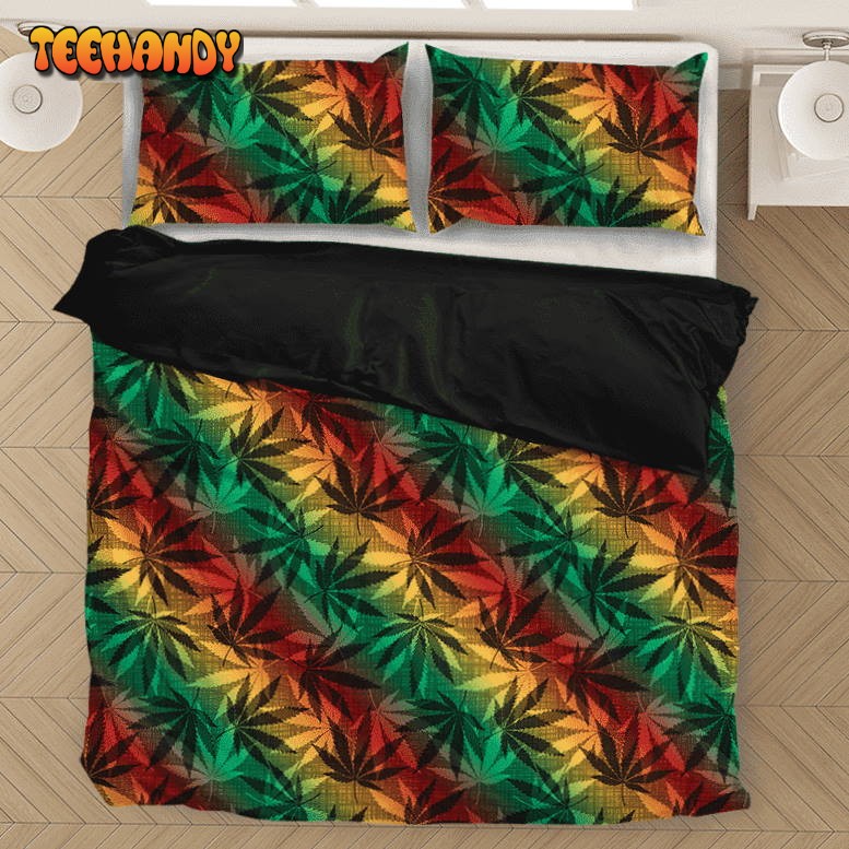 Marijuana 420 Weed Reggae Colors Amazing Fantastic Bedding Set