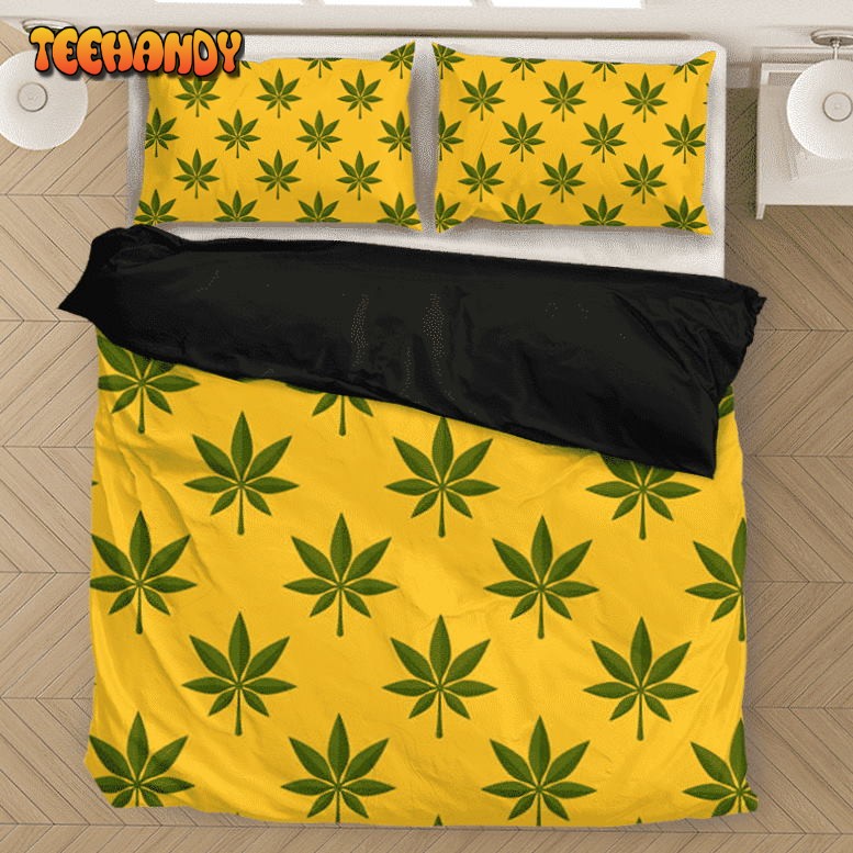 Marijuana 420 Weed Yellow Seamless Pattern Wonderful Bedding Set