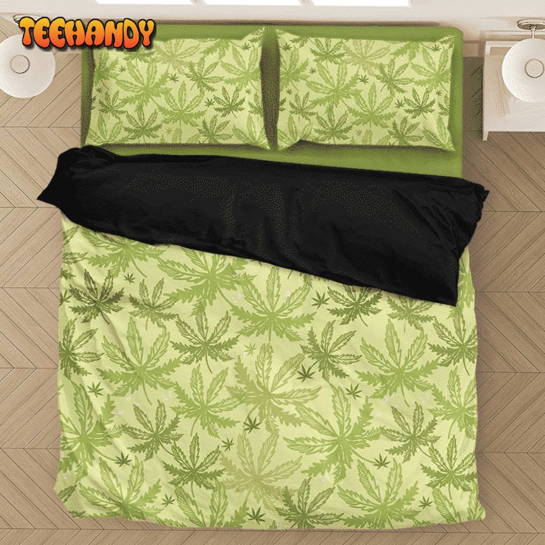 Marijuana Breezy  Seamless Pattern Hemp Fantastic Bedding Set