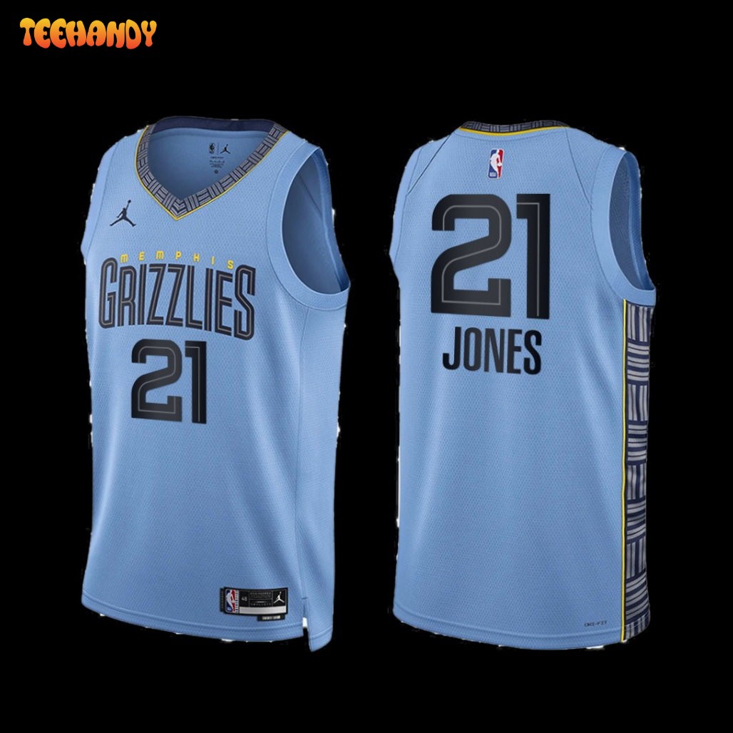 Memphis Grizzlies Tyus Jones 2022-23 Blue Statement Edition Jersey