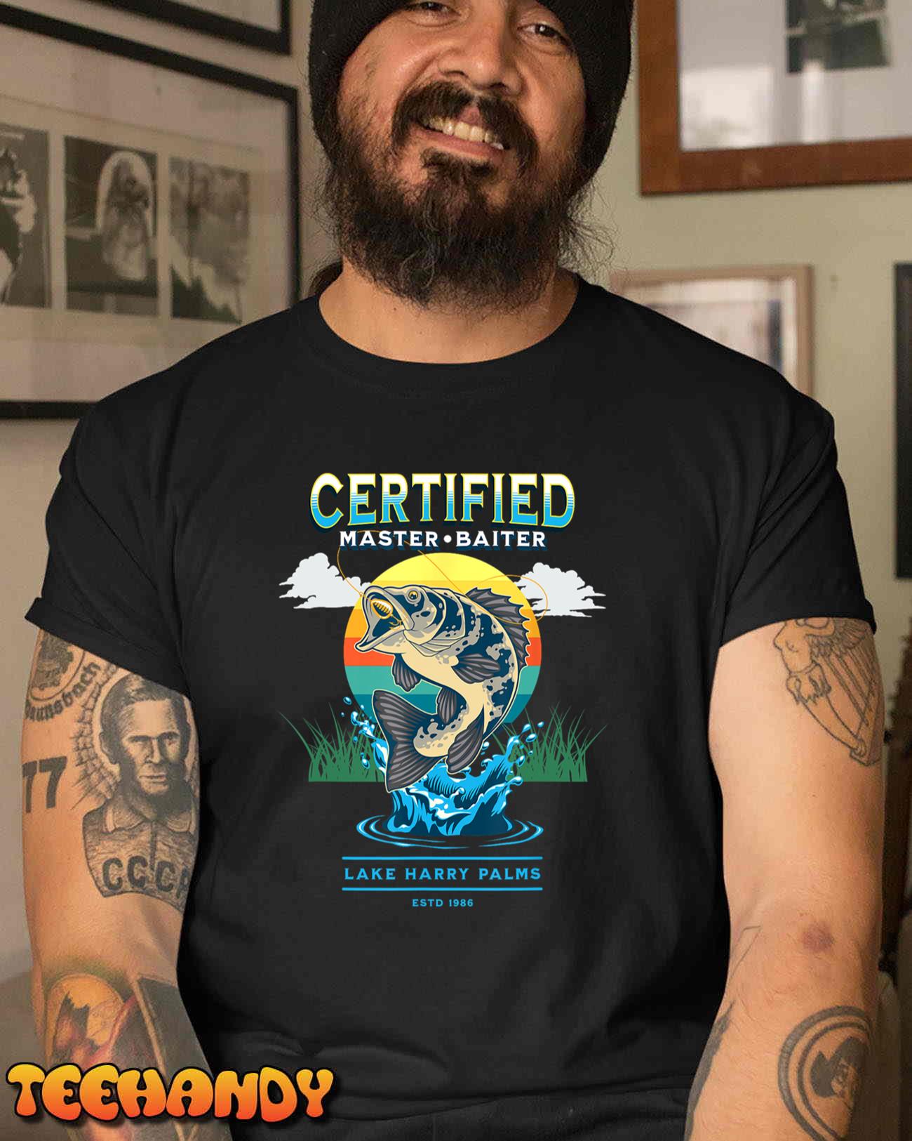 Mens Certified Master Baiter Funny Fishing T-Shirt