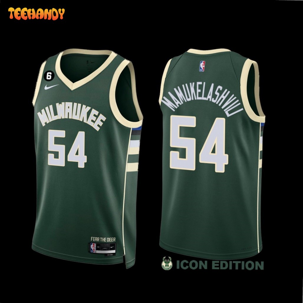 Milwaukee Bucks Sandro Mamukelashvili 2022-23 Icon Edition Jersey Green