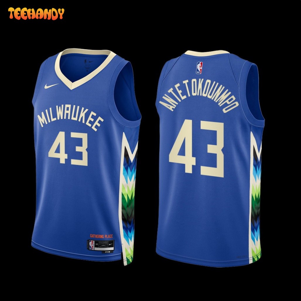 Milwaukee Bucks Thanasis Antetokounmpo 2022-23 City Edition Jersey Blue