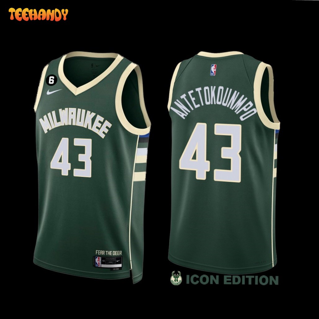 Milwaukee Bucks Thanasis Antetokounmpo 2022-23 Icon Edition NO.6 Jersey