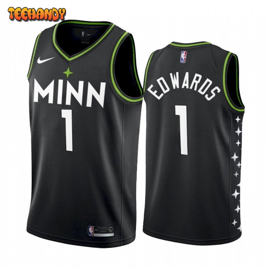 Minnesota Timberwolves Anthony Edwards 2021 City Black Jersey