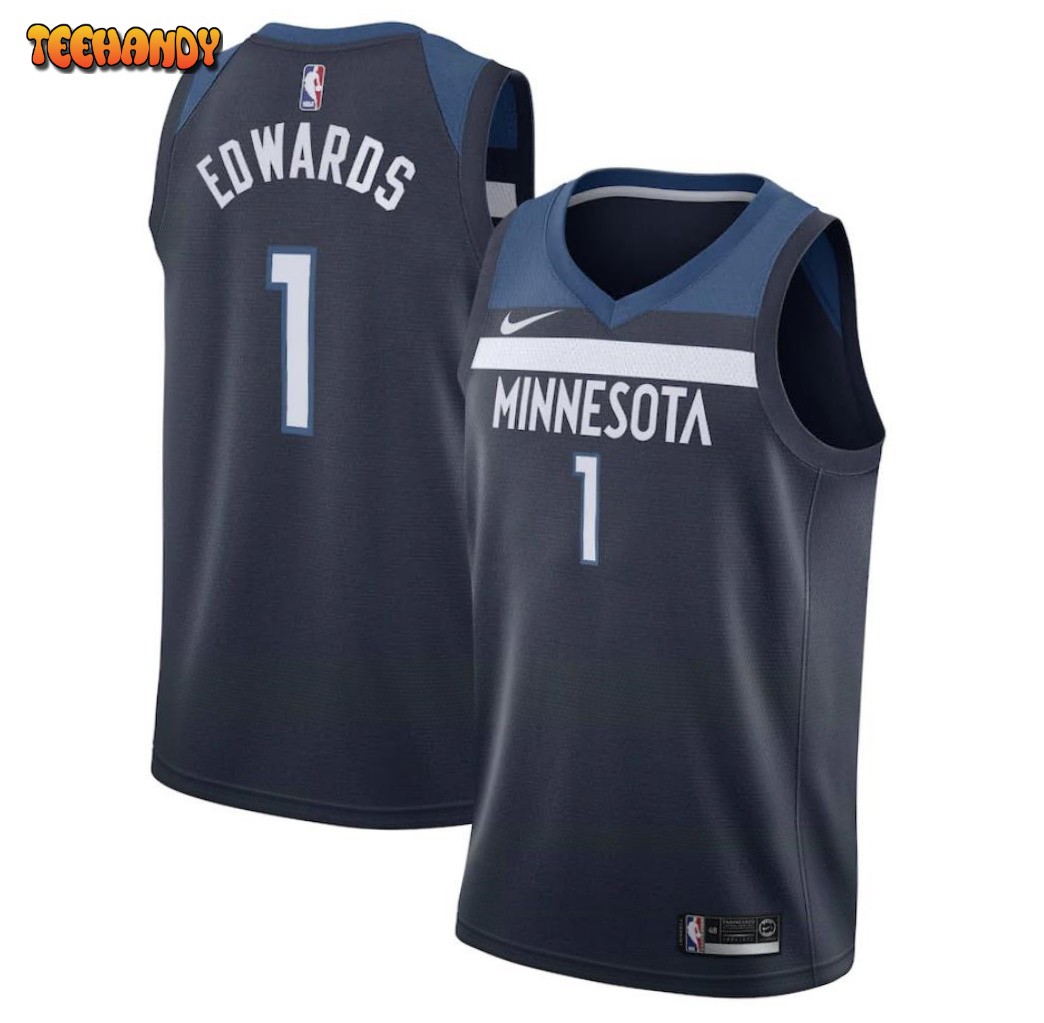 Minnesota Timberwolves Anthony Edwards Navy Icon Jersey