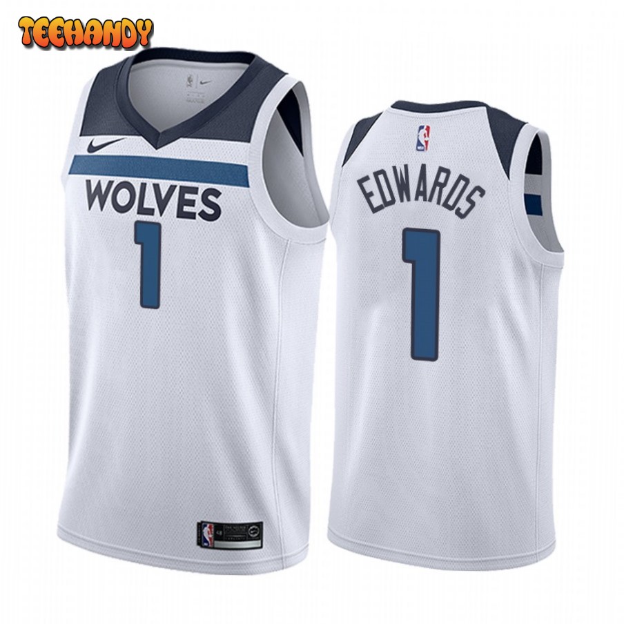 Minnesota Timberwolves Anthony Edwards White Association Jersey