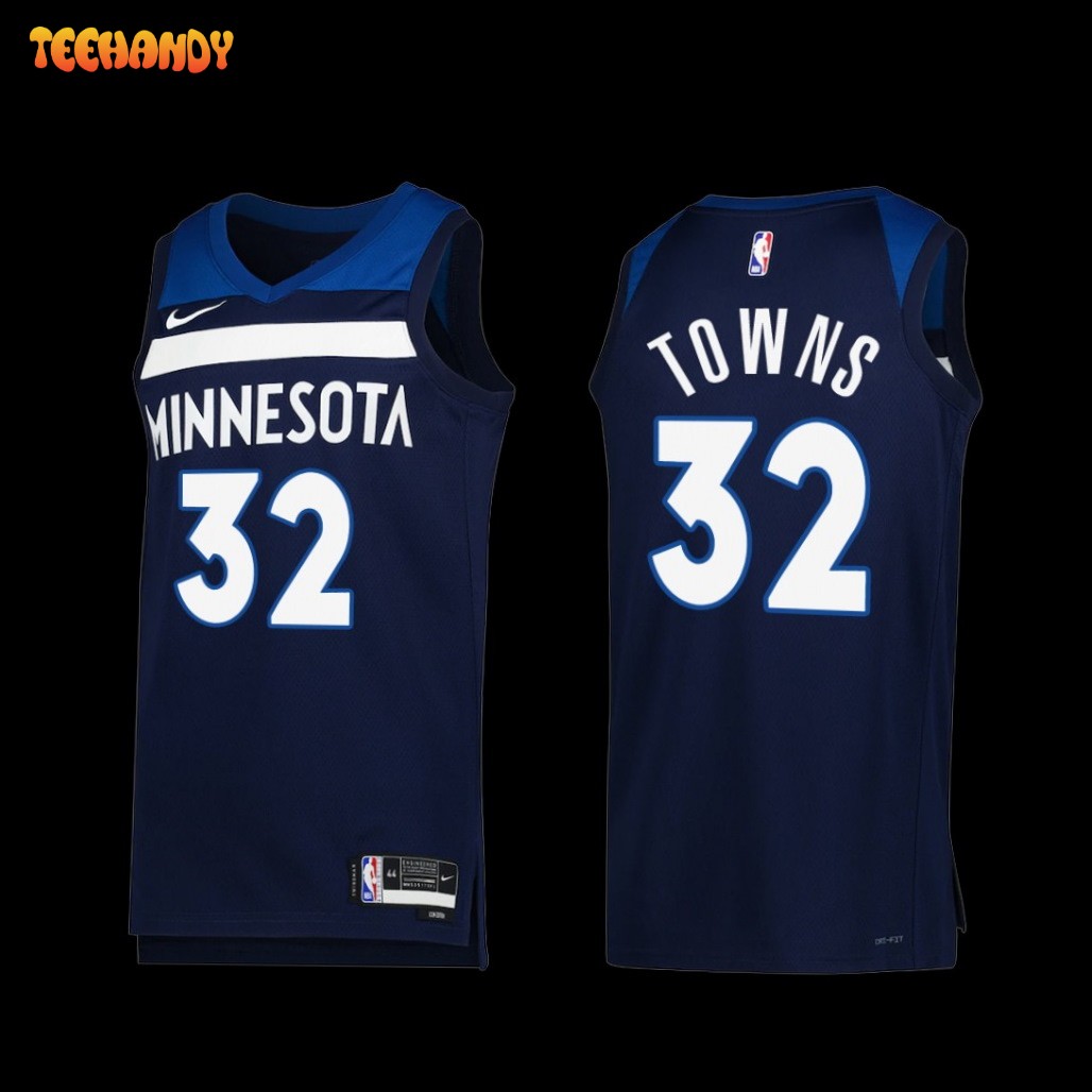 Minnesota Timberwolves Karl-Anthony Towns 2022-23 Icon Edition Jersey Navy