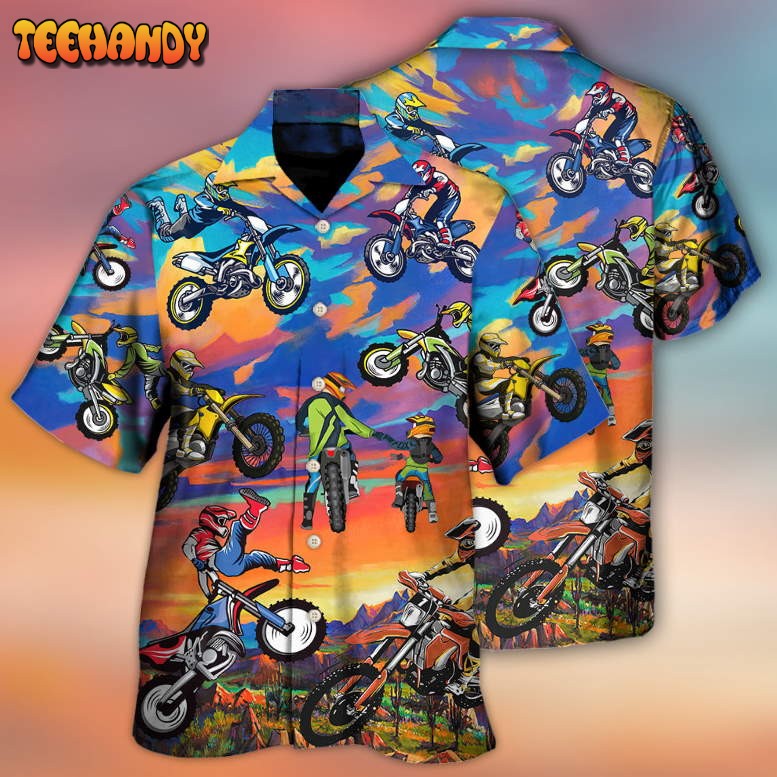 Motocross Lover Motorcycle Biker Art Style Hawaiian Shirt