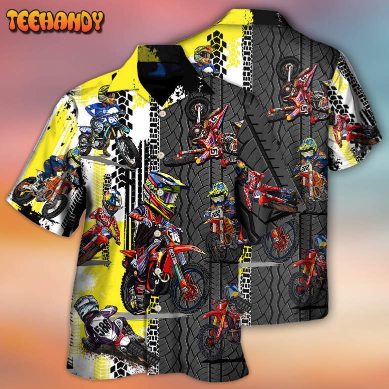 Motocross Racing Lover Motorcycle Art Style Hawaiian Shirt