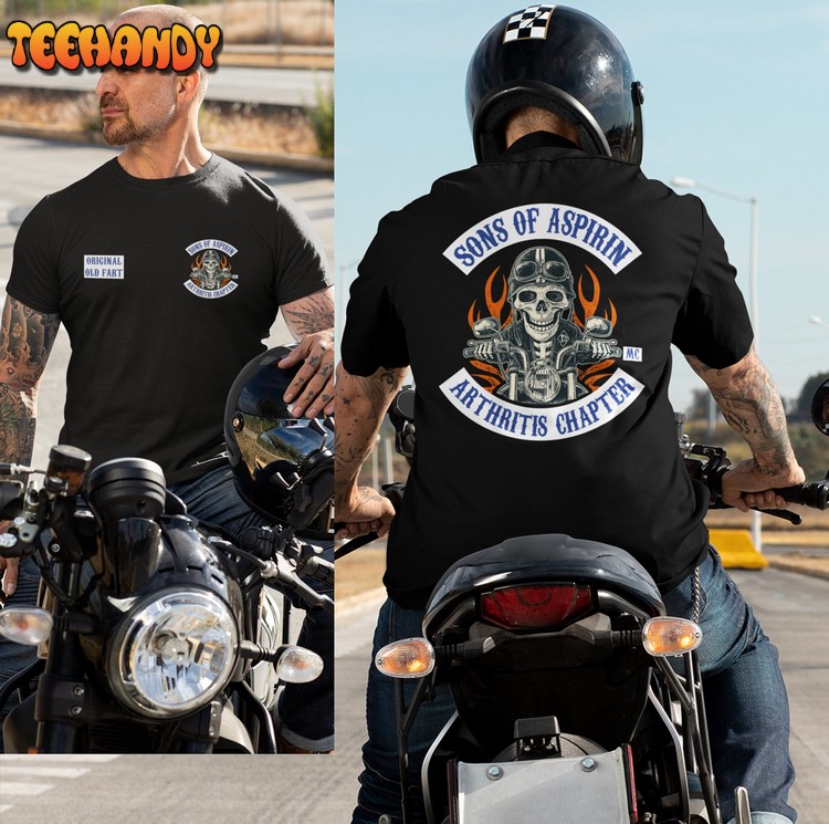 Motorcycle Shirt – SoA – Sons of Aspirin Funny Biker Double Side Shirt